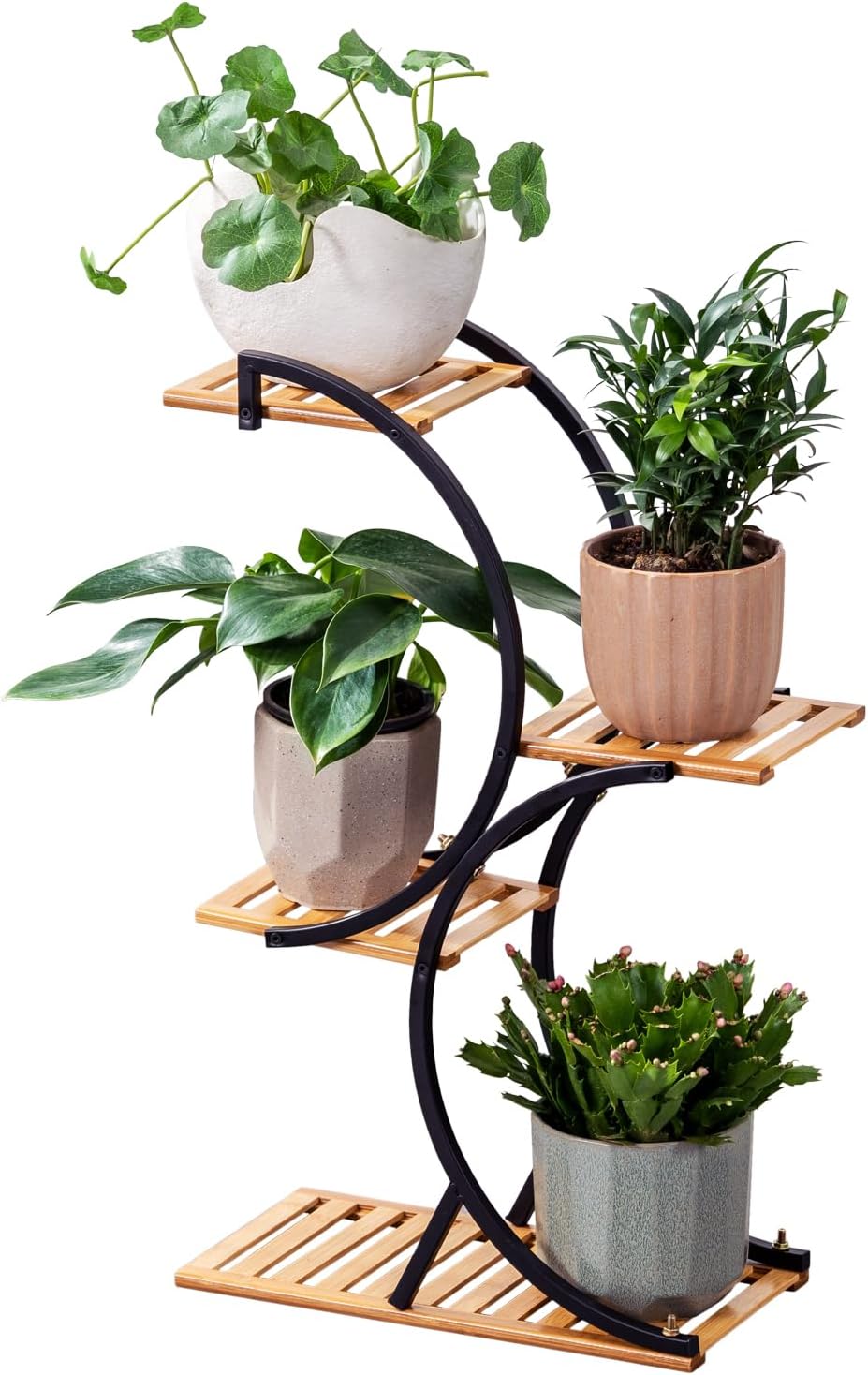 Bamboo 4-Tier Plant Stand Rack Multiple Flower Pot Holder Shelf Indoor