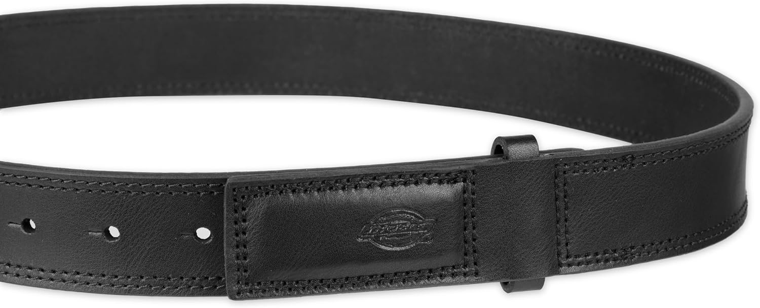 Dickies Men's Leather Mechanic No-Scratch Work Belt - Buckleless, Snap