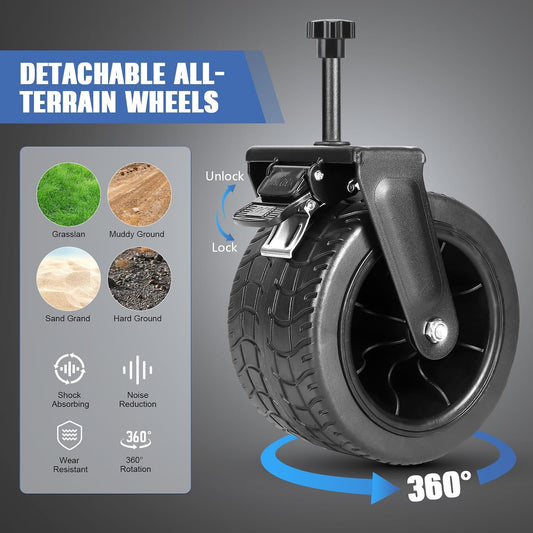 Collapsible Foldable Beach Wagon,Folding Wagon Cart with Big Wheels,Ut