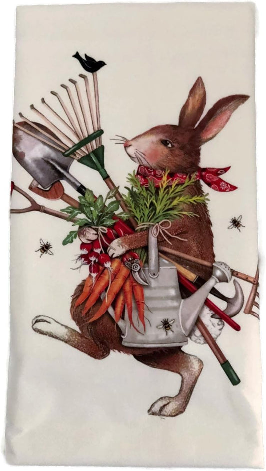 Mary Lake Thompson Flour Sack Towel - Garden Tools Rabbit