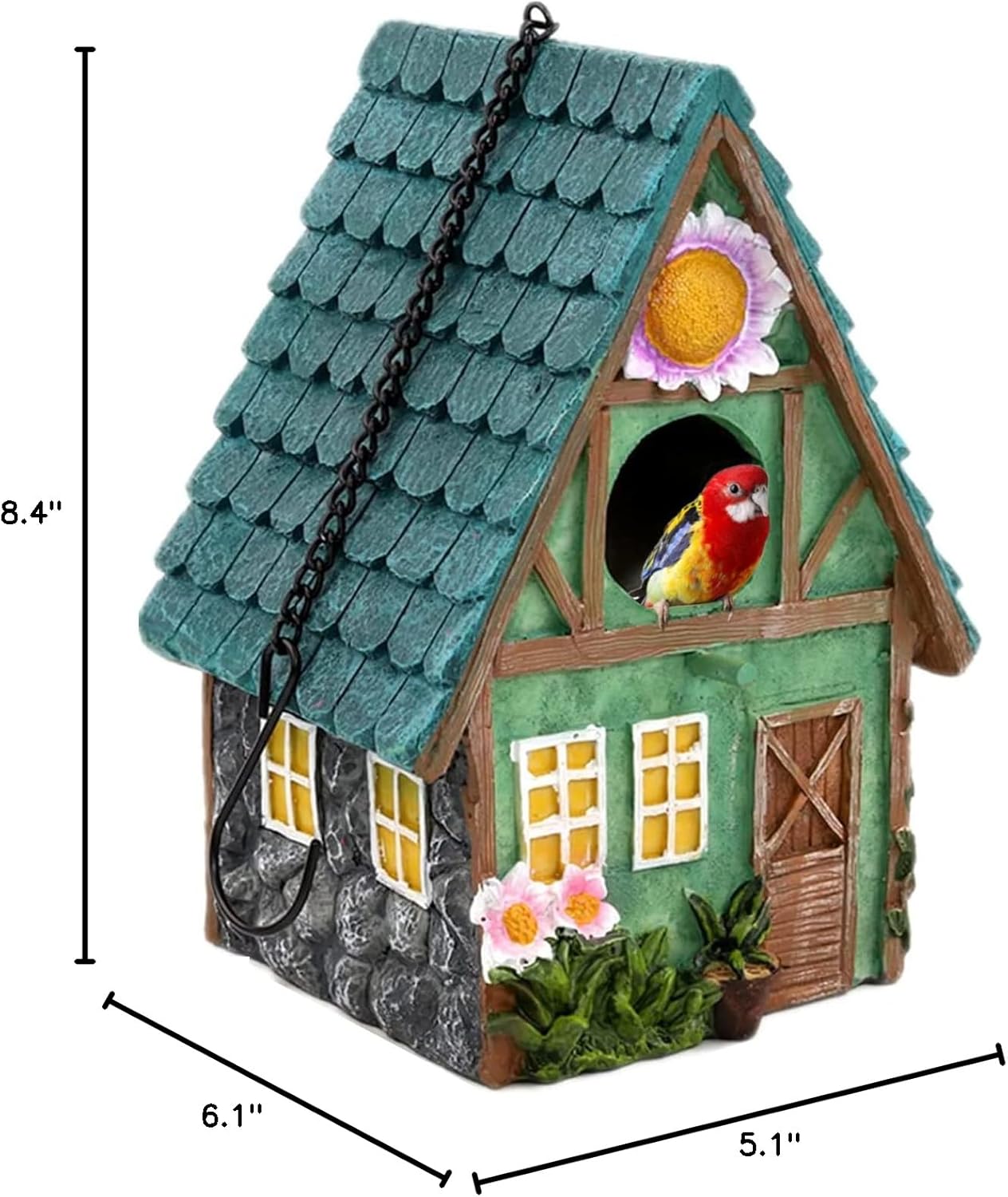Bird House Indoor Outdoor for Hummingbird, Bluebird, Swallow, Wren, Robin - Small Houses Gifts for Bird Lovers