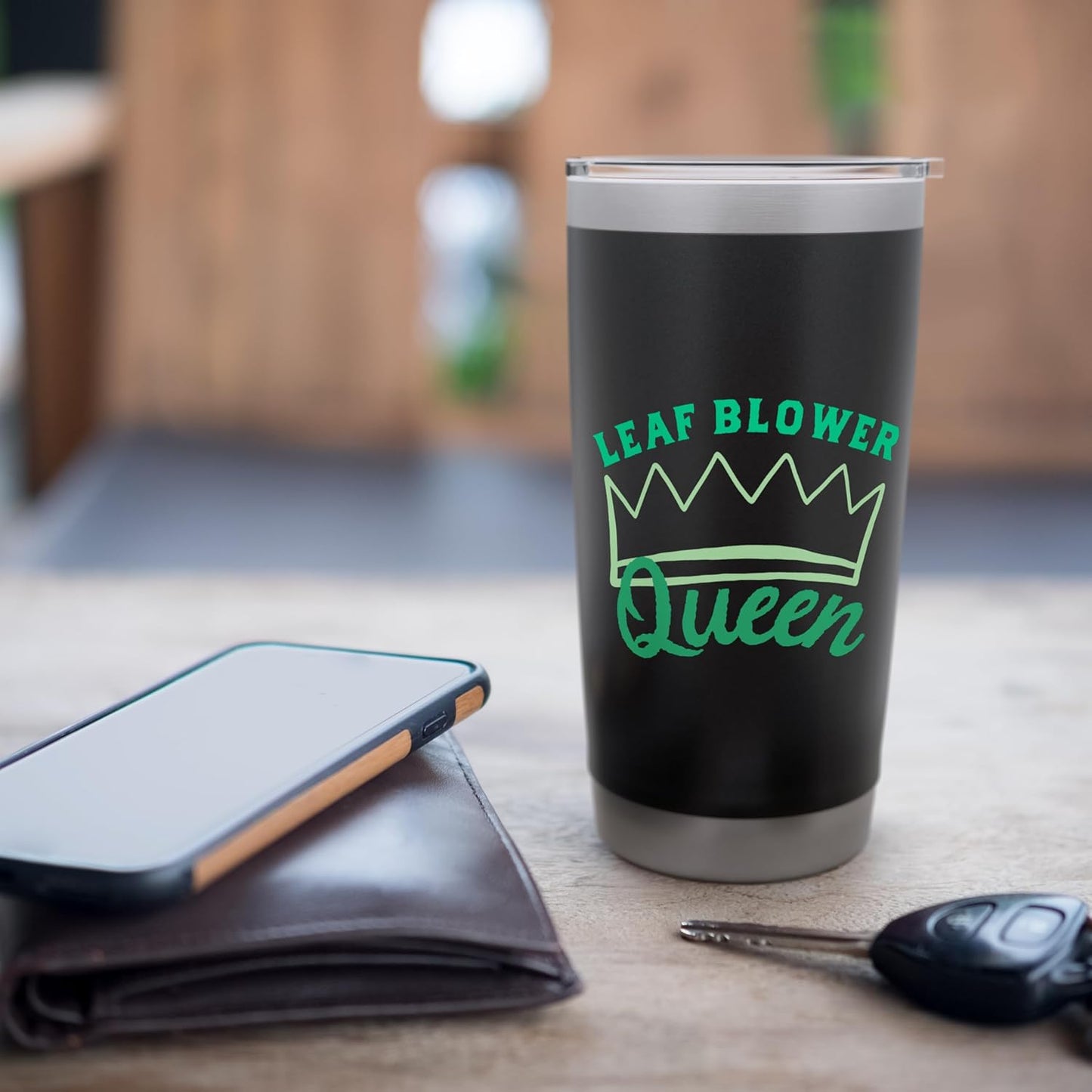 Leaf Blower Queen Shirt Women Leaves Funny Lawn Care Yard Stainless Steel Insulated Tumbler