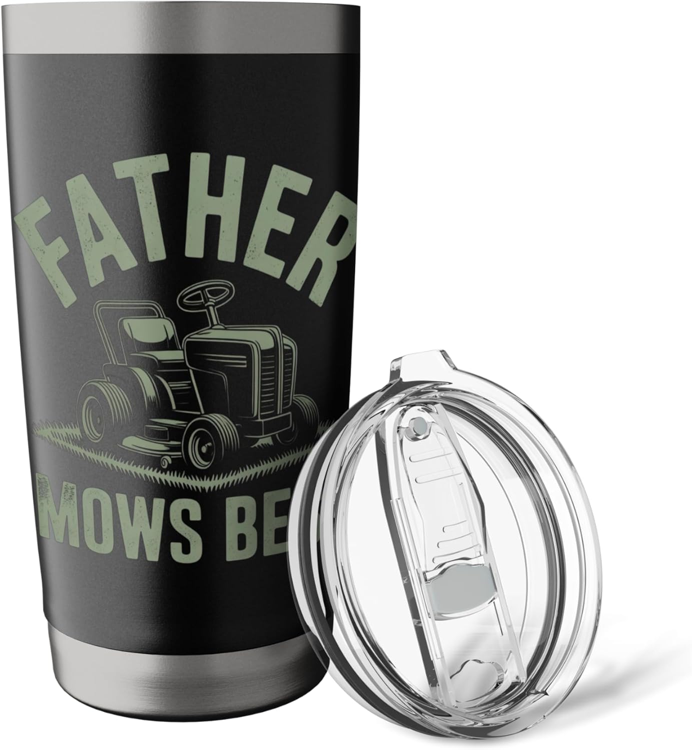 father mows best funny fathers day dad jokes lawn mowing Stainless Steel Insulated Tumbler