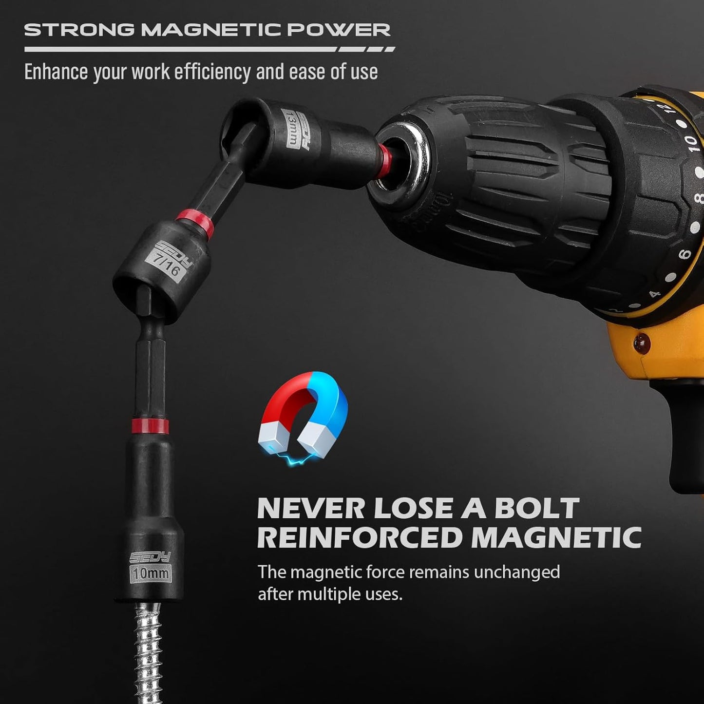 80-Piece Premium Magnetic Impact Nut Driver Set Metric & SAE with Sock