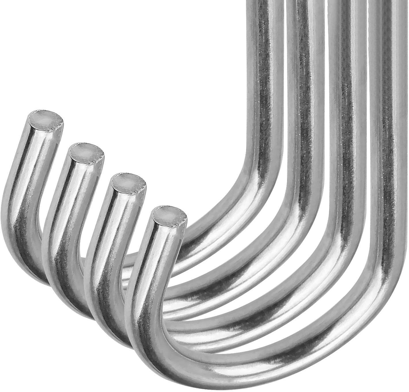 100 Pack 2.8 inch S Hooks for Hanging Stainless Steel S Hooks Bulk Sliver Small S Hook Rack Hangers Heavy Duty S Hanging Hangers Hook for Kitchen, Work Shop, Bathroom, Garden