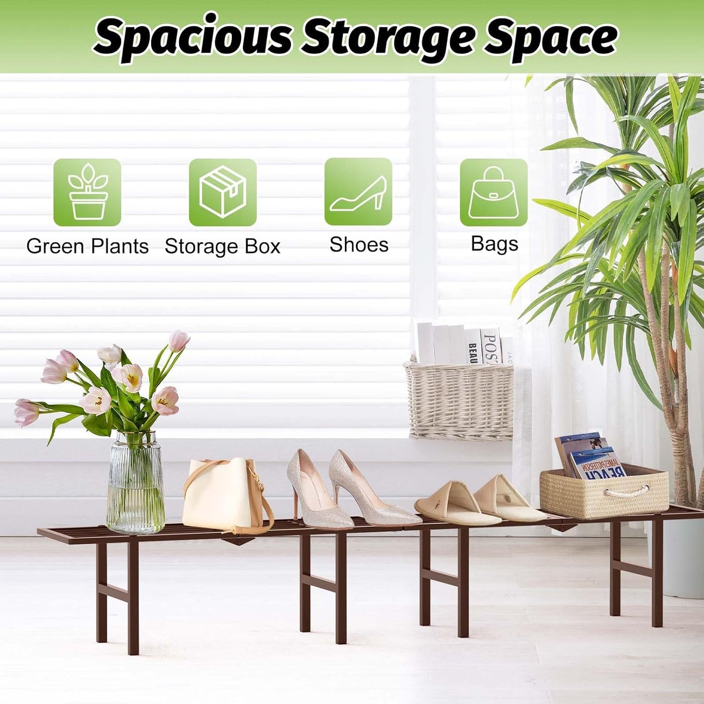 2 Pack Metal Plant Stand Outdoor Indoor, 1 Tier Folding Tiered Flower 