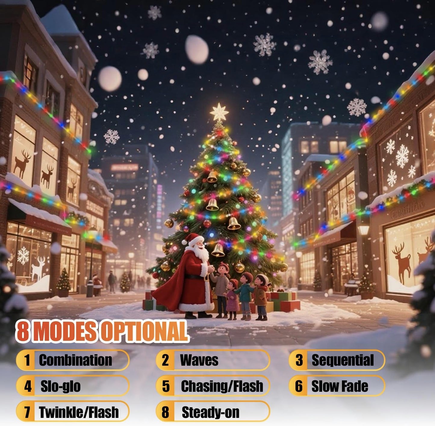 (Multicolor Fairy Light Solar Outdoor 33Ft 100 LED Rope Lights for Outside 8 Modes Solar Rope Lights Outdoor Waterproof for Patio Fence Party Garden Yard Home Holiday Tree Decoration.