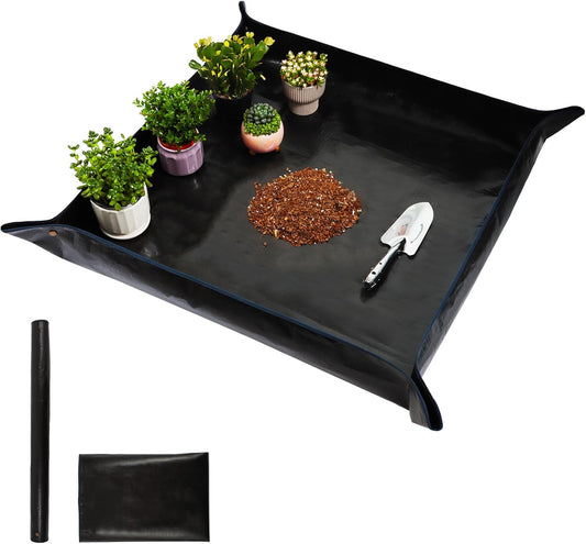 39.4" x 39.4" Large Plant Repotting Mat for Indoor Plants, Portable and Foldable Gardening mat, Waterproof Transplanting Potting Mat in Garden Outdoor