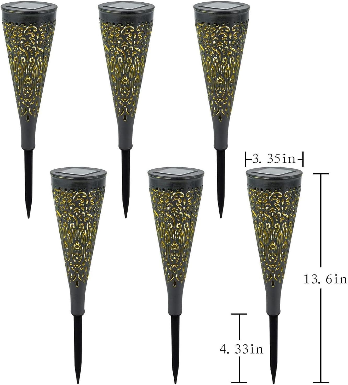 6 Pack Solar Lights Outdoor Garden Decorative Mandala Solar Garden Lig