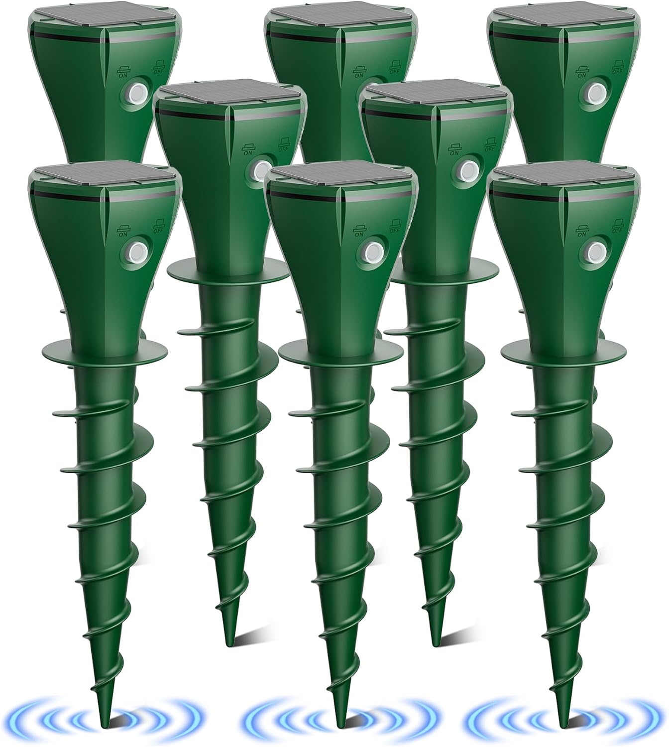 8 Packs Mole Repeller for Lawns, Solar Powered Vole Repellent Ultrason