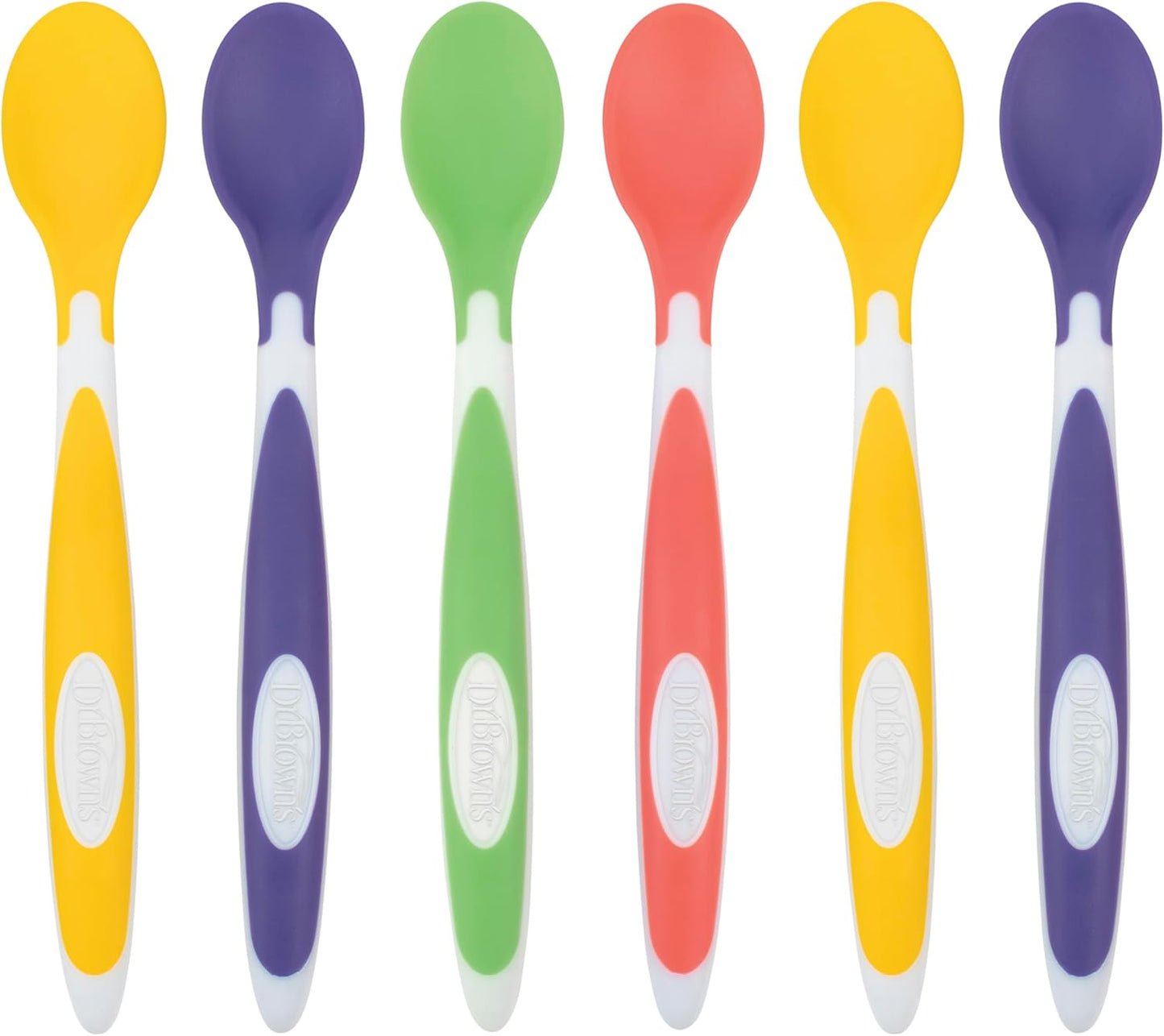 Dr. Brown's Soft-Tip Toddler Feeding Spoons, 6 Pack, Multi