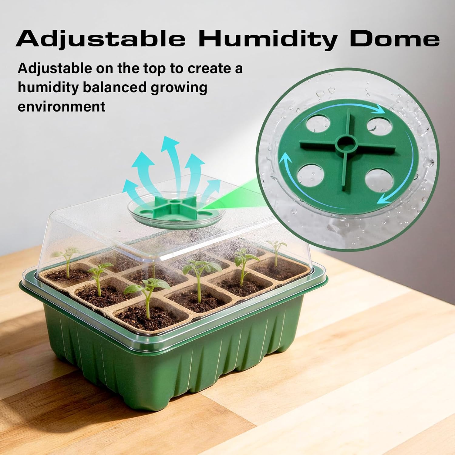 Seed Starter Tray Kit 10 Pack, Seed Starting Trays with Humidity Dome 