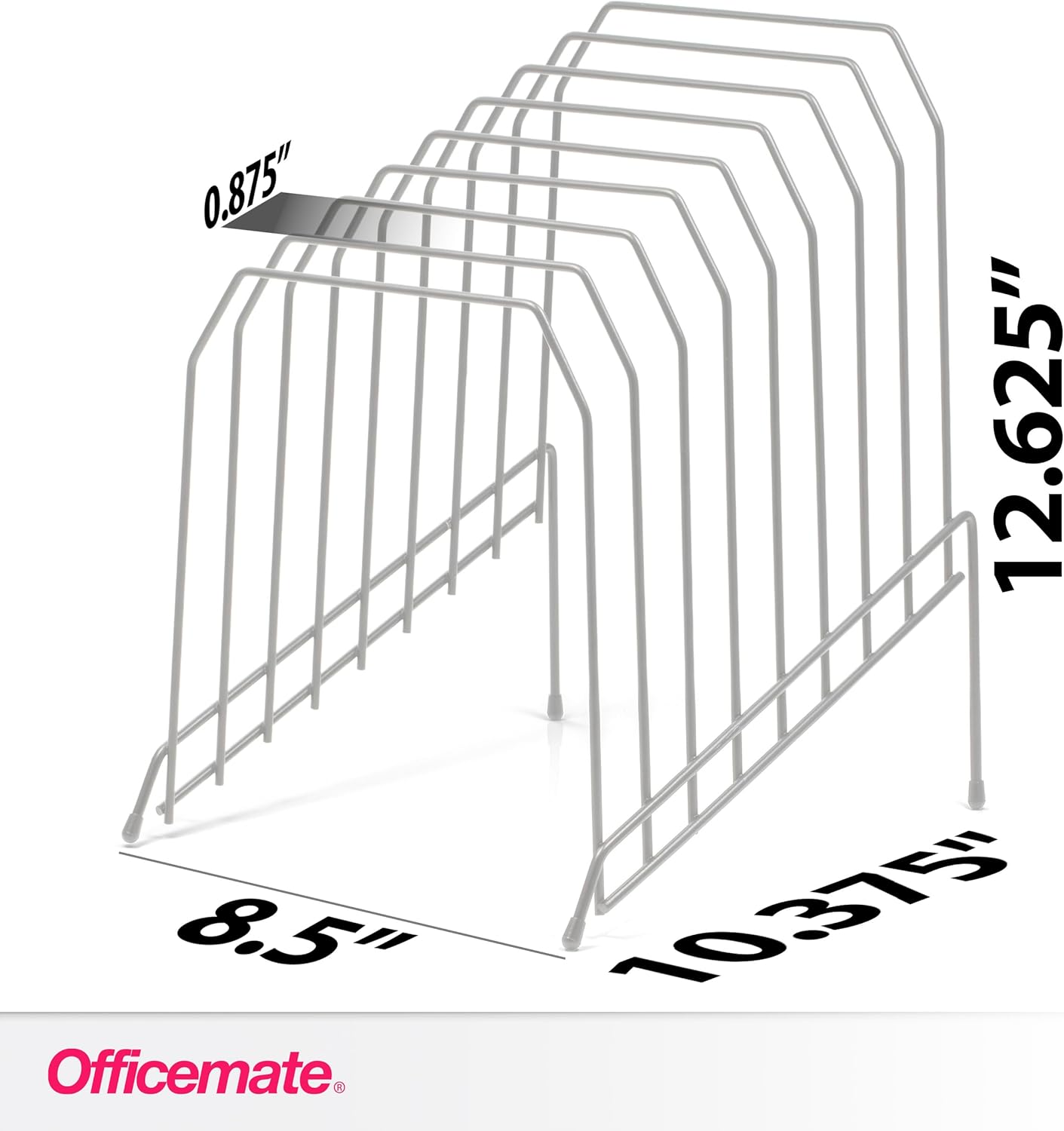 Officemate Large Incline 8 Compartment Wire Caddy, Black, 8.5 x 10.375