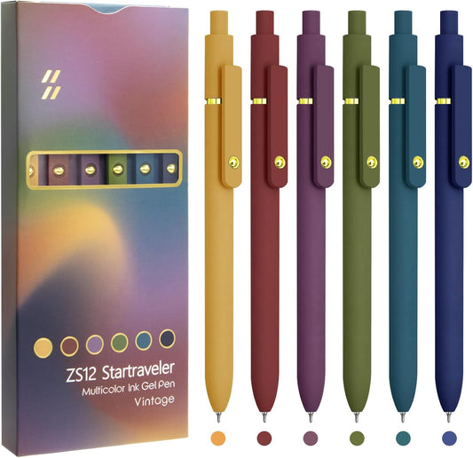 Colorful Pens, 6 Pcs Colored Pens Fine Point Smooth Writing Pen, 0.5mm