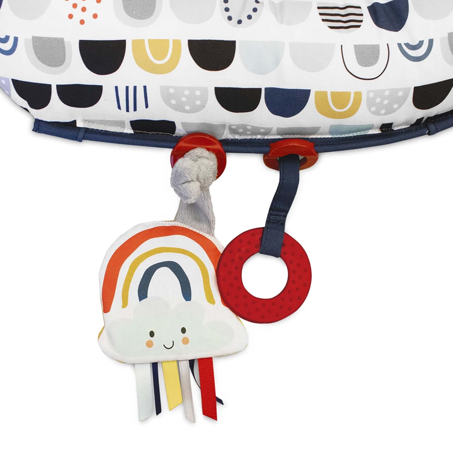 Boppy Tummy Time Prop, Black and White Modern Rainbows with Teething T