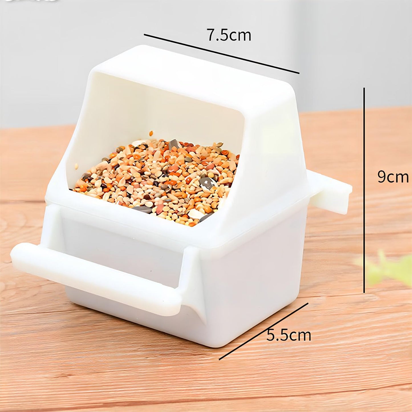 2 Pack Bird Feeding and Clear Water Bowl,Bird Cage Feeder with Bracket