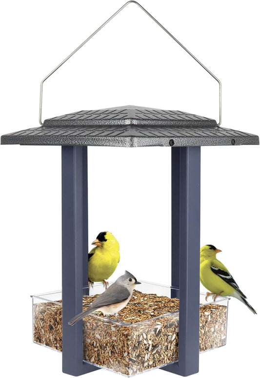 Nature's Way Fly-in Hanging Metal Fly Through Bird Feeder with Roof, 4