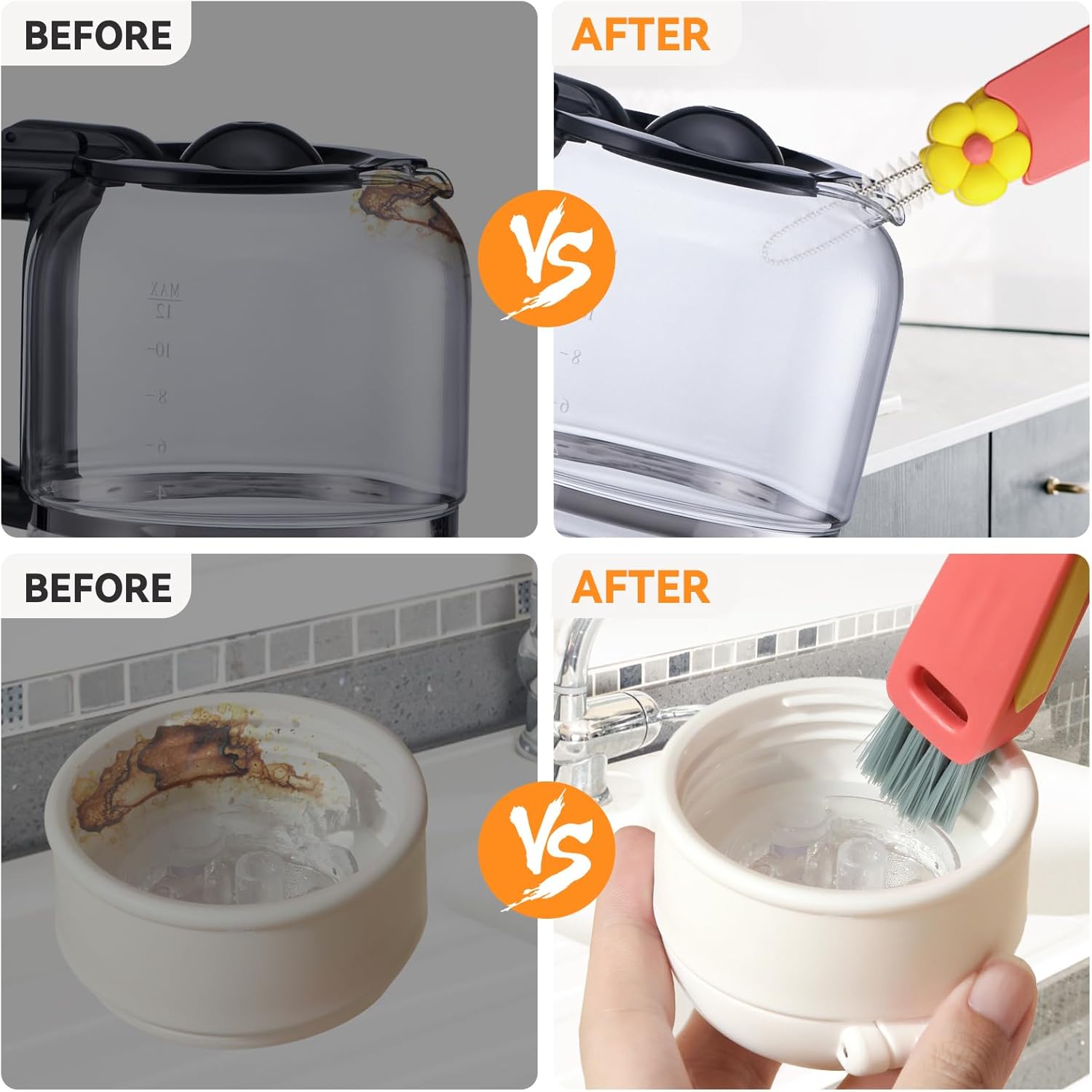 3 in 1 Cup Lid Gap Cleaning Brush Set, Multifunctional Bottle Cleaning