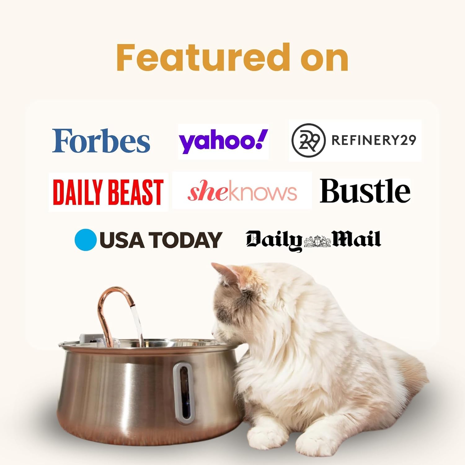Stainless Steel Cat Water Fountain Automatic Drinking Fountain, Quiet 