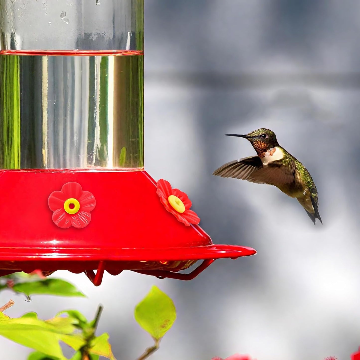 16 Sets Replacement Flowers for Hummingbird Feeder Parts with 2pcs Hum