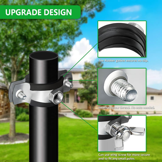 Metal Squirrel Baffle Bracket for Bird Feeder Pole, Heavy Duty Squirrel Baffle Buckle Stopper Support Holder for Bird Feeder Poles and Shepherds Hooks, 3 Pack