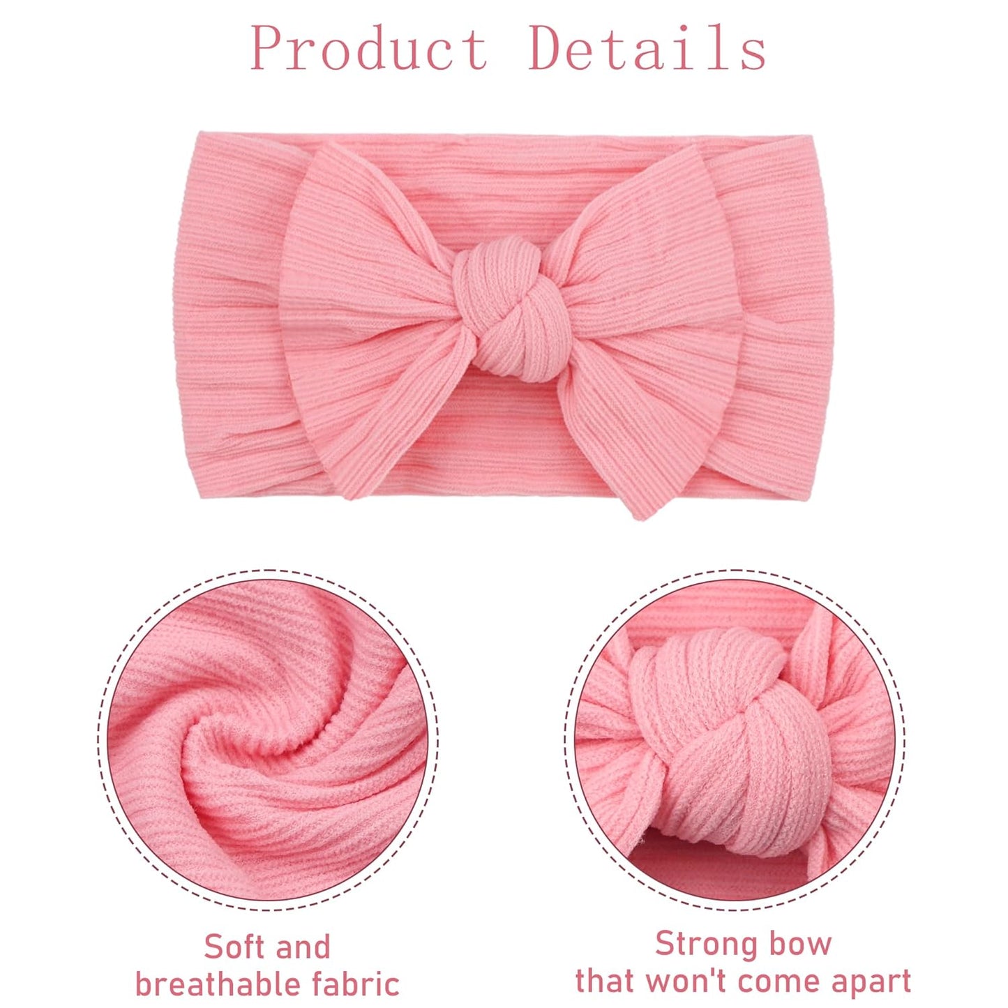 CÉLLOT 10 Colors Super Stretchy Soft Knot Baby Girl Headbands with Hai