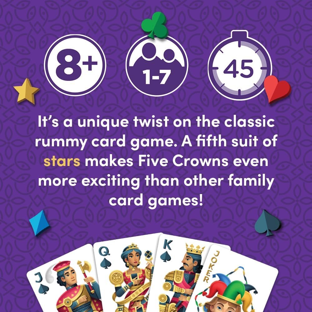 Five Crowns Collectible Tin – Card Game for Kids and Adults, Family Ga