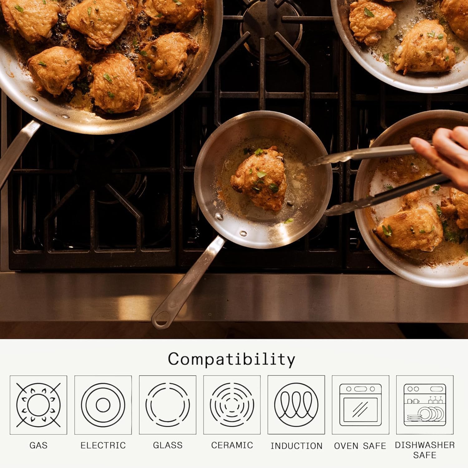 Made In Cookware | 3-Piece (Includes 8",10",12") Stainless Frying Pan 