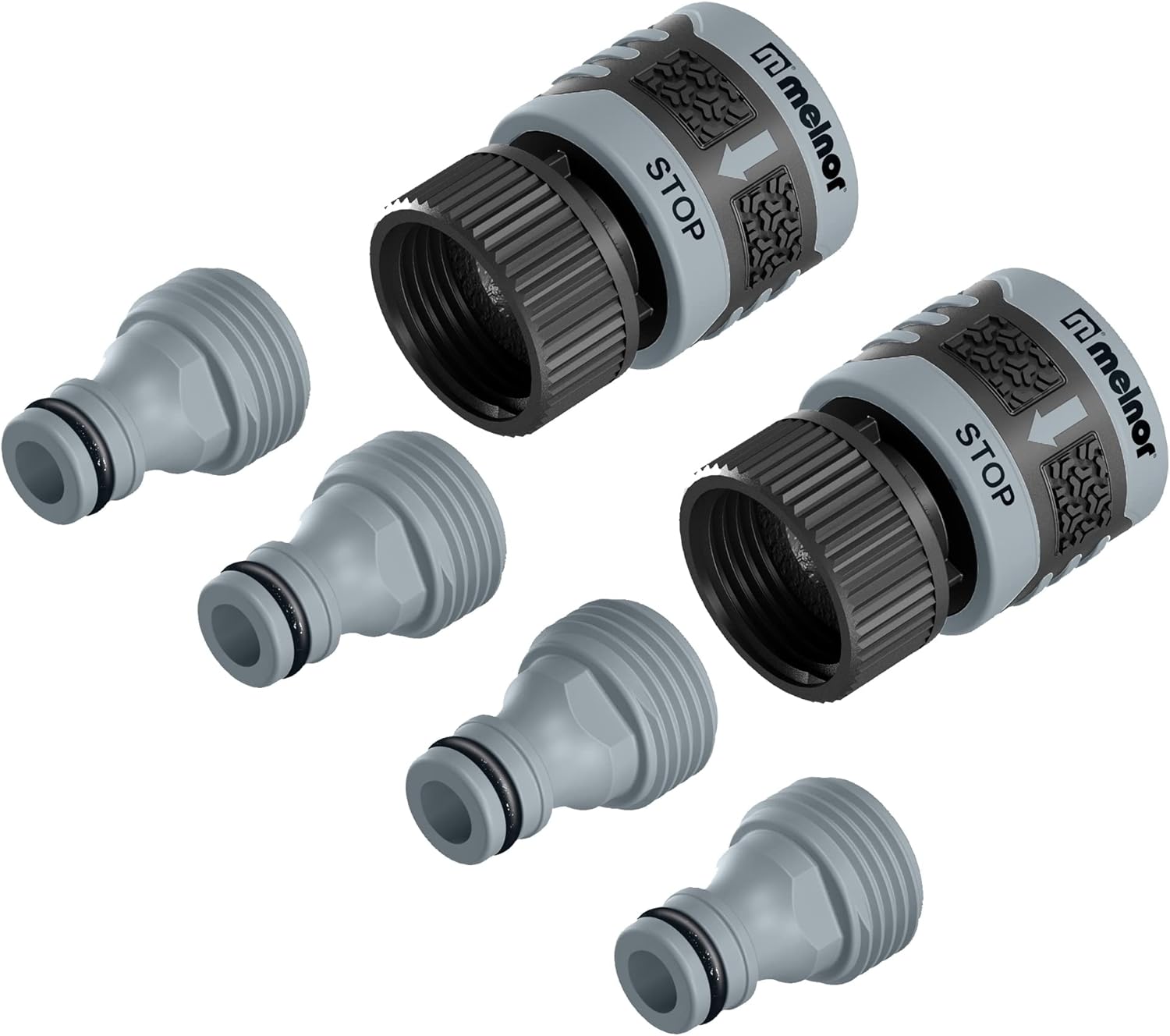 Melnor 65175AMZ 6 Piece Quick Connect Starter Set Connector Bundle, Pr