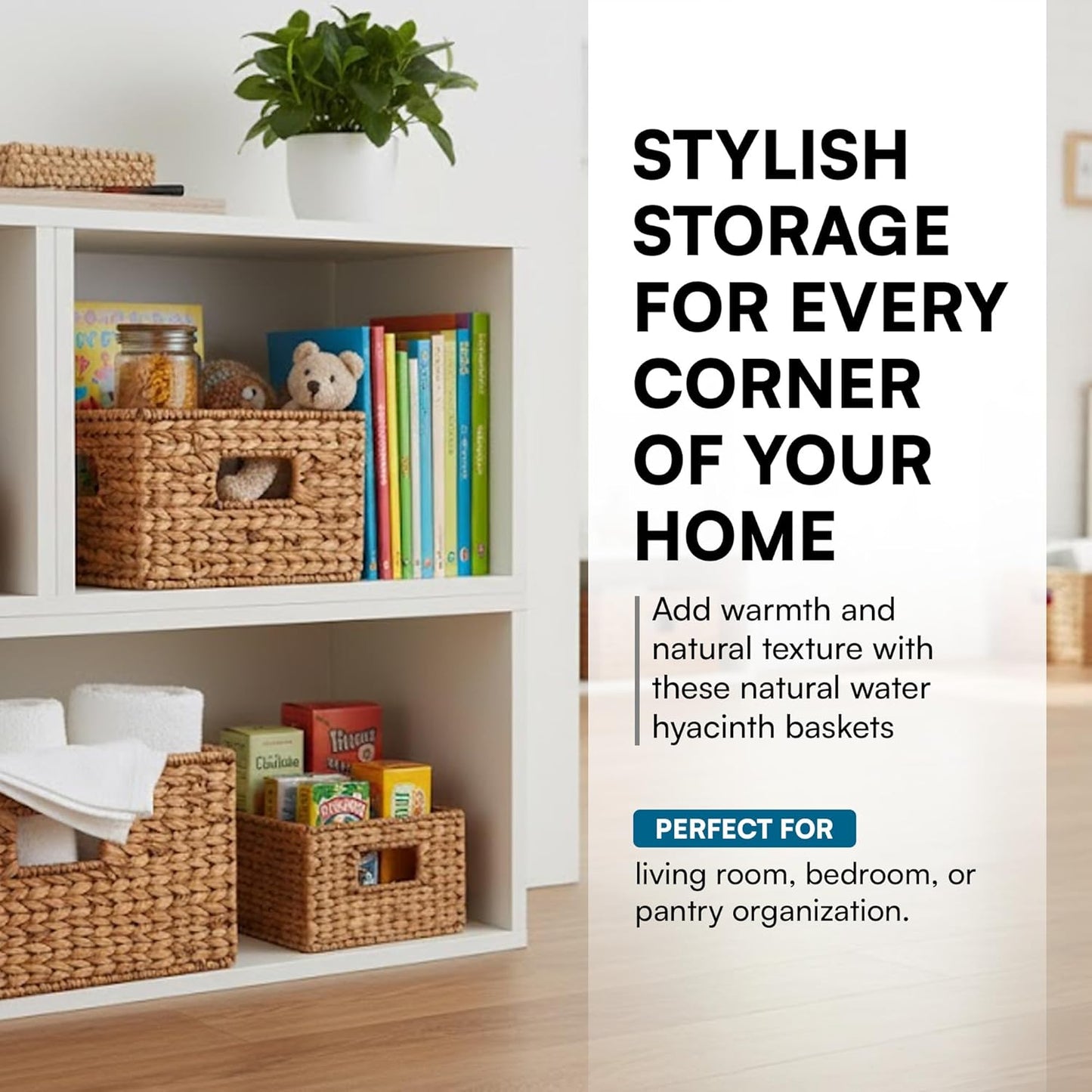 Honey-Can-Do Banana Leaf Storage Baskets –Water Hyacinth Woven Basket,