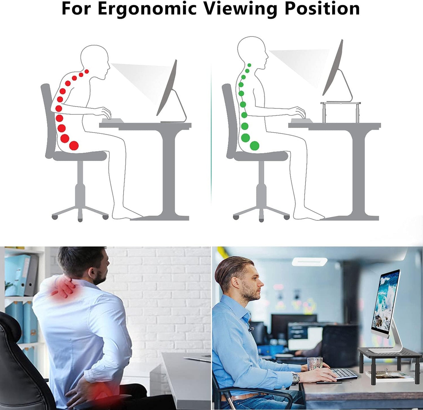 WALI Computer Monitor Stand for Desk, Adjustable Laptop Riser, Desk Mo
