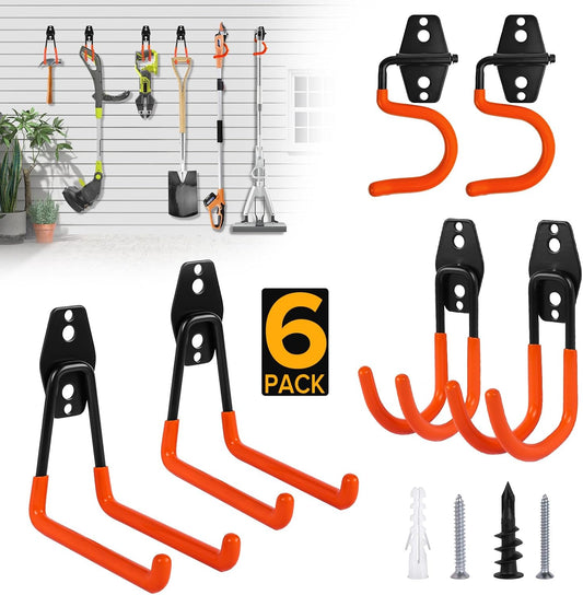 Donext Garage Hooks 6 Pack Heavy Duty Steel Utility Hooks for Hanging,