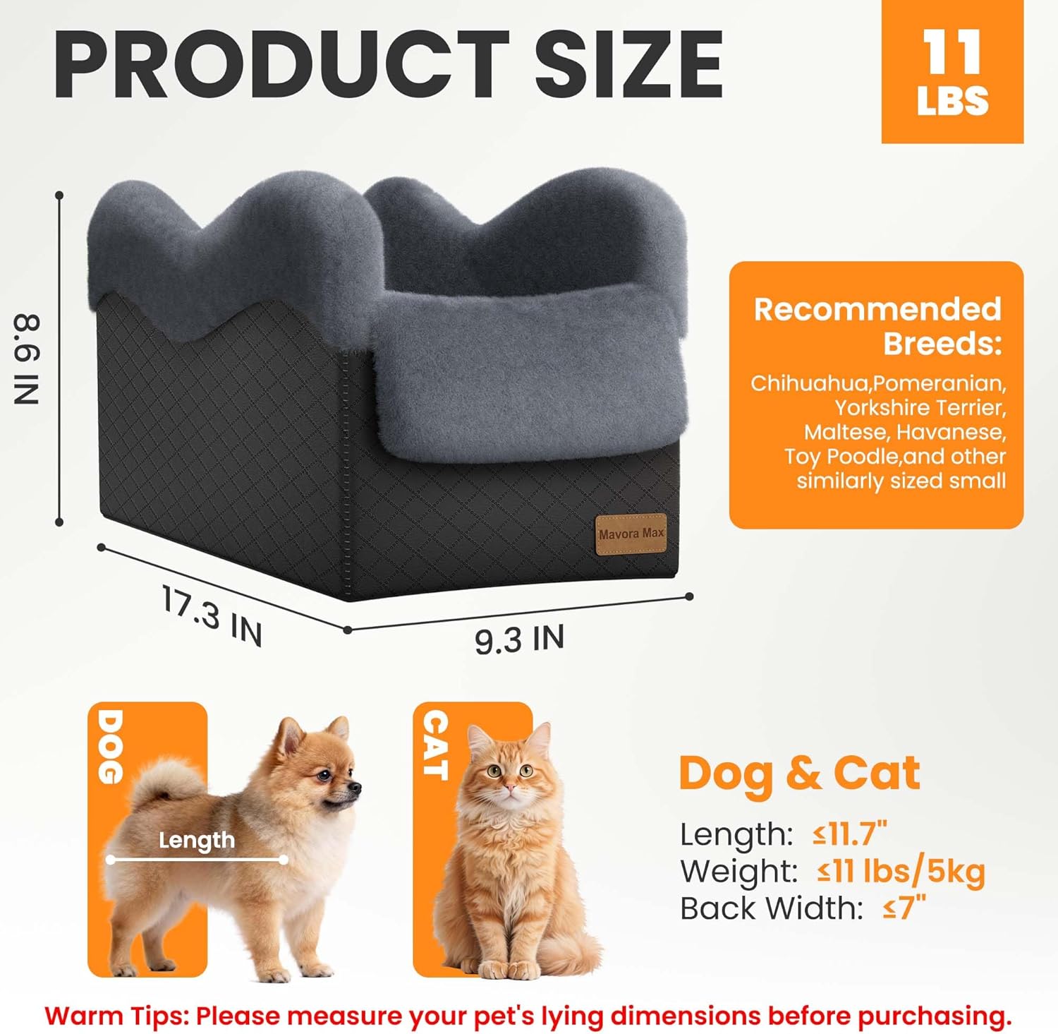 Portable Small Dog Seat for Car, Luxury Center Console Dog Car Seat Bo