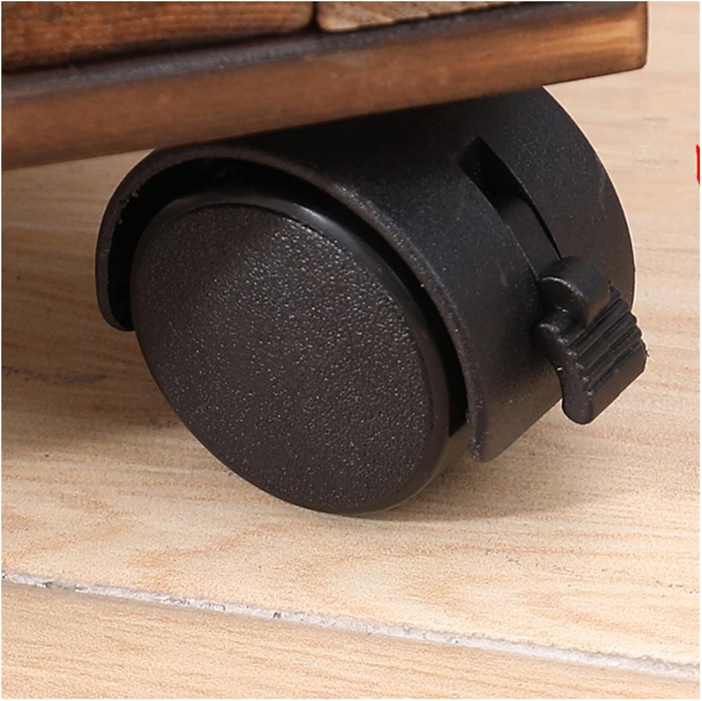 Wooden Vase Base Wooden Movable Potted Plant Square Flower Pot Stand with Wheels Rack On Rollers Dolly Holder for Home Garden Planter Trolley Wooden Vase Stand