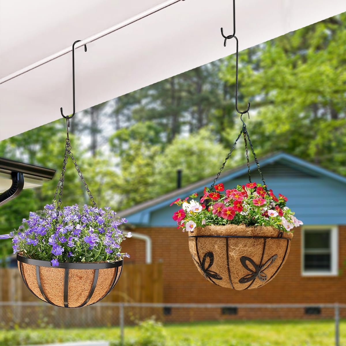 Belit 12 Pack Extra Large S Hooks, 10 inch Heavy Duty Long S Hooks for Hanging Plant, Tree Branch, Bird Feeder, Pots and Kitchenware