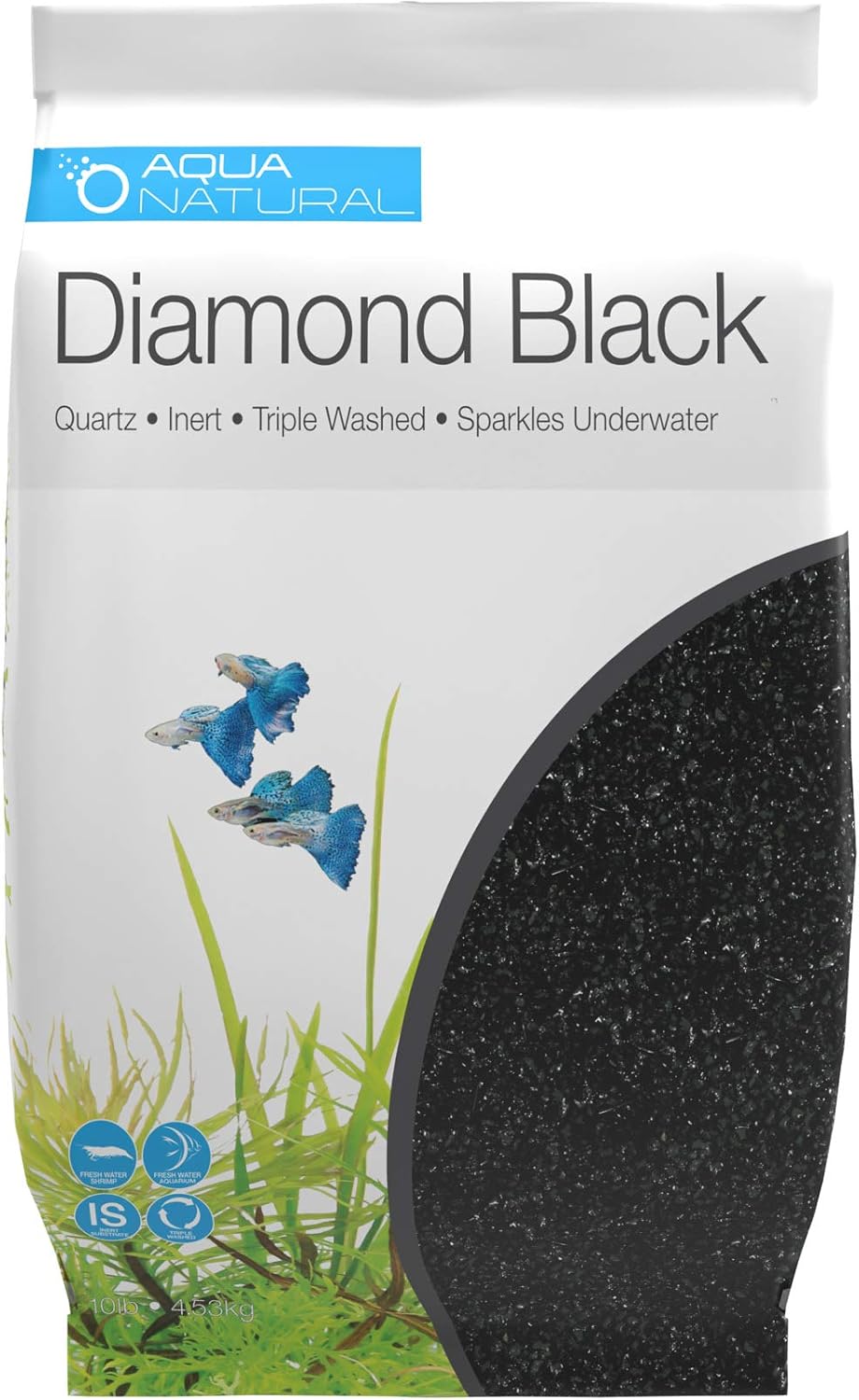 Aqua Natural Diamond Black 10lb, Premium Gravel and Substrate for Aqua