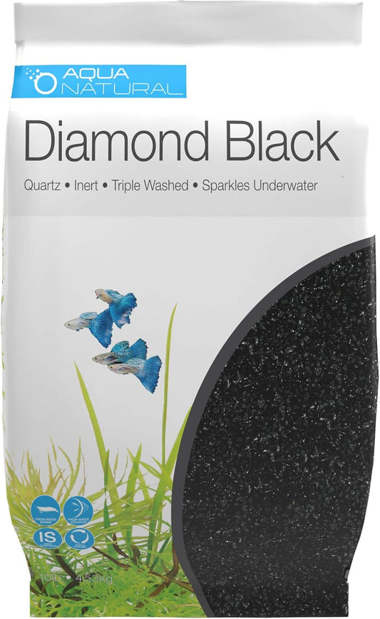 Aqua Natural Diamond Black 10lb, Premium Gravel and Substrate for Aqua