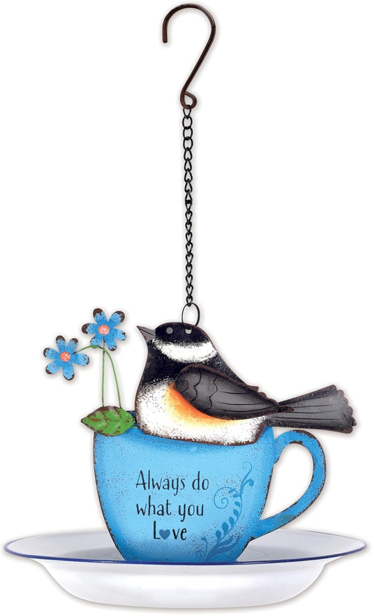 Sunset Vista Designs for The Birds Enameled Cup & Saucer Hanging Birdf