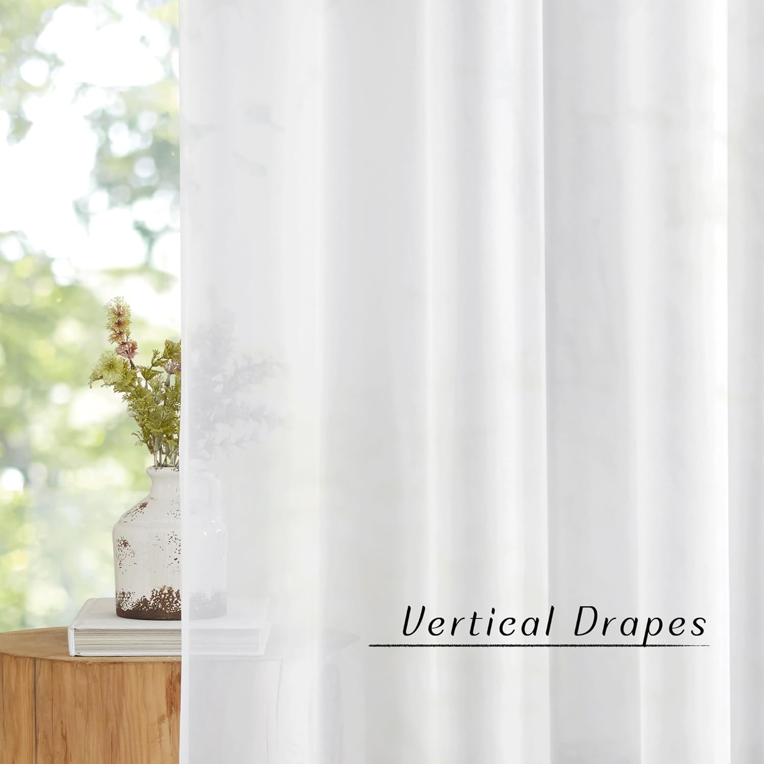 NICETOWN White Sheer Curtains 84 inches Long - Home Decoration Grommet
