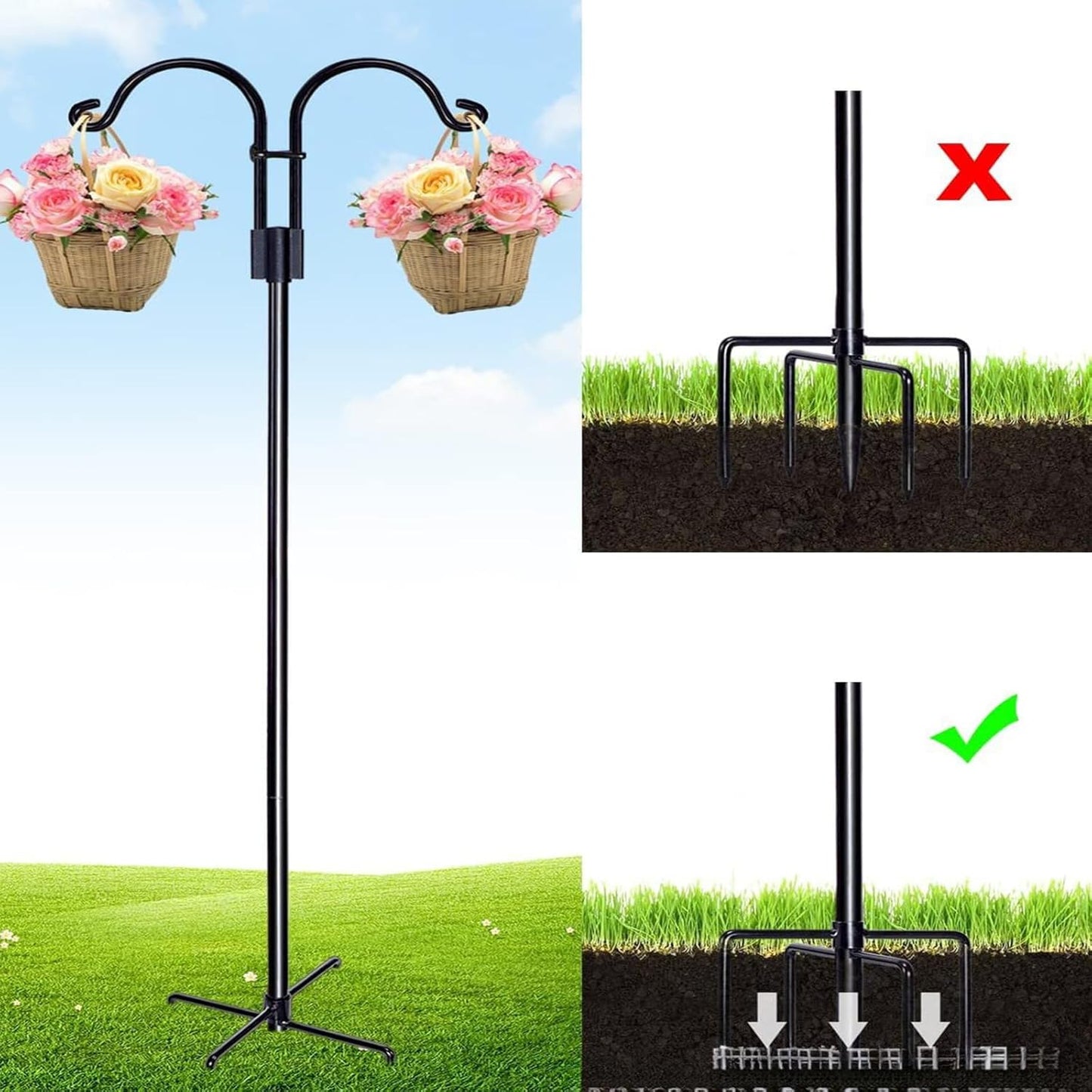 Multifunctional Bird Feeders Station for Bath Tray Stake for Birdwatching Garden Bird Bath Feeders Metal Stake