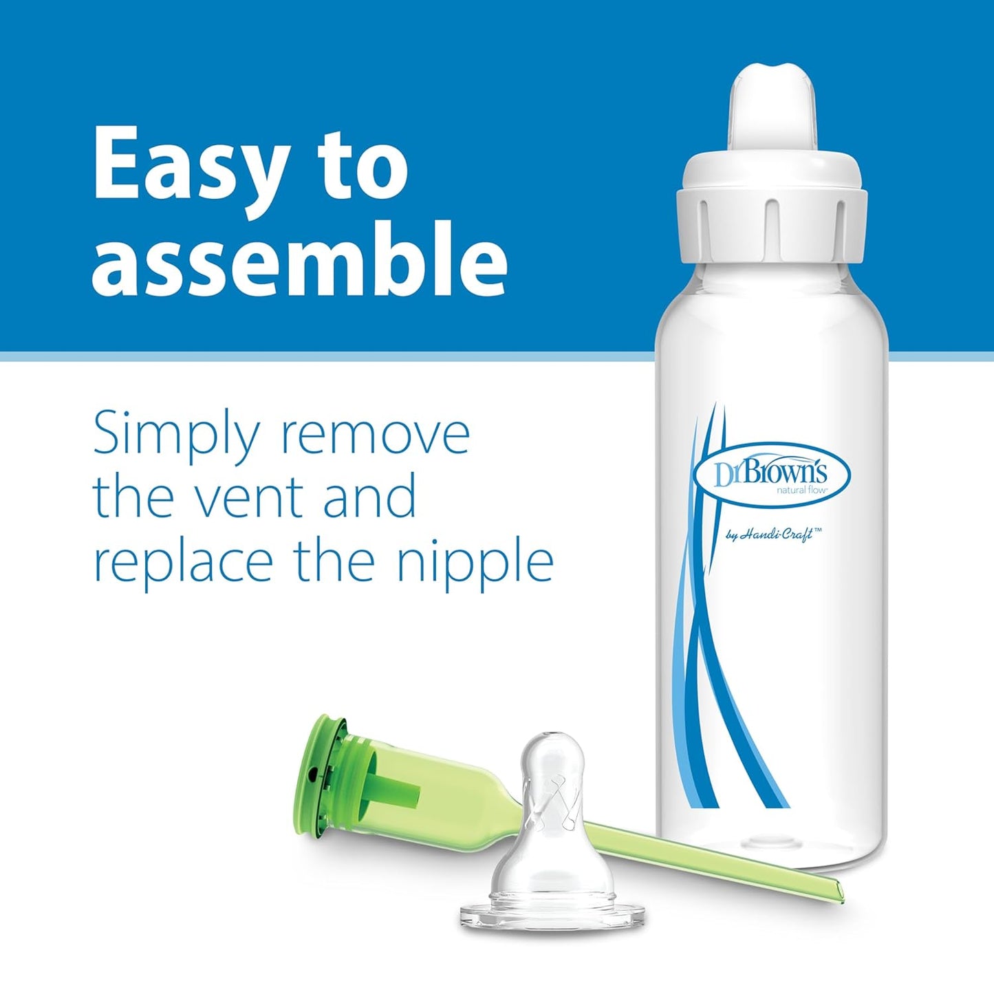 Dr. Brown’s Milestones Options+ Sippy Spouts, 2-Pack Narrow, Soft 100% Silicone Baby Bottle Sippy Spout, 6m+