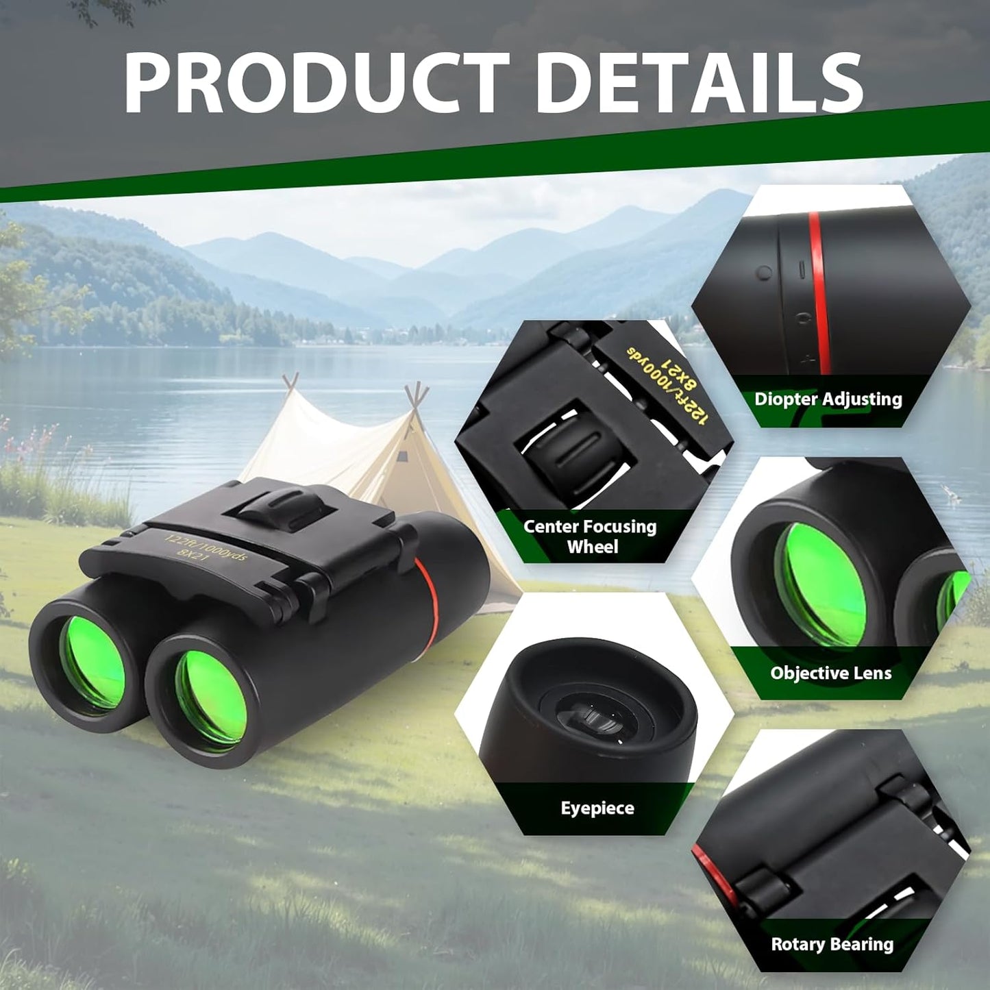Binoculars for Adults and Kids, High Powered Portable & Compact Binocu
