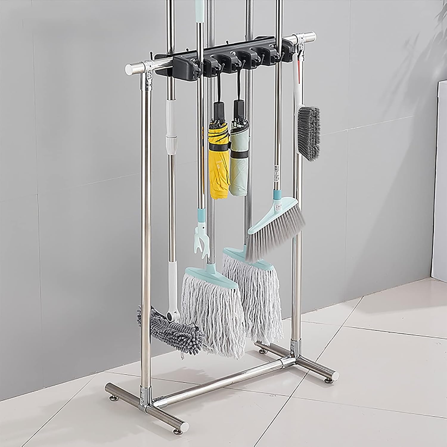 Mop Drain Rack Storing Large Long Tools for Garden Garage Schools Hote