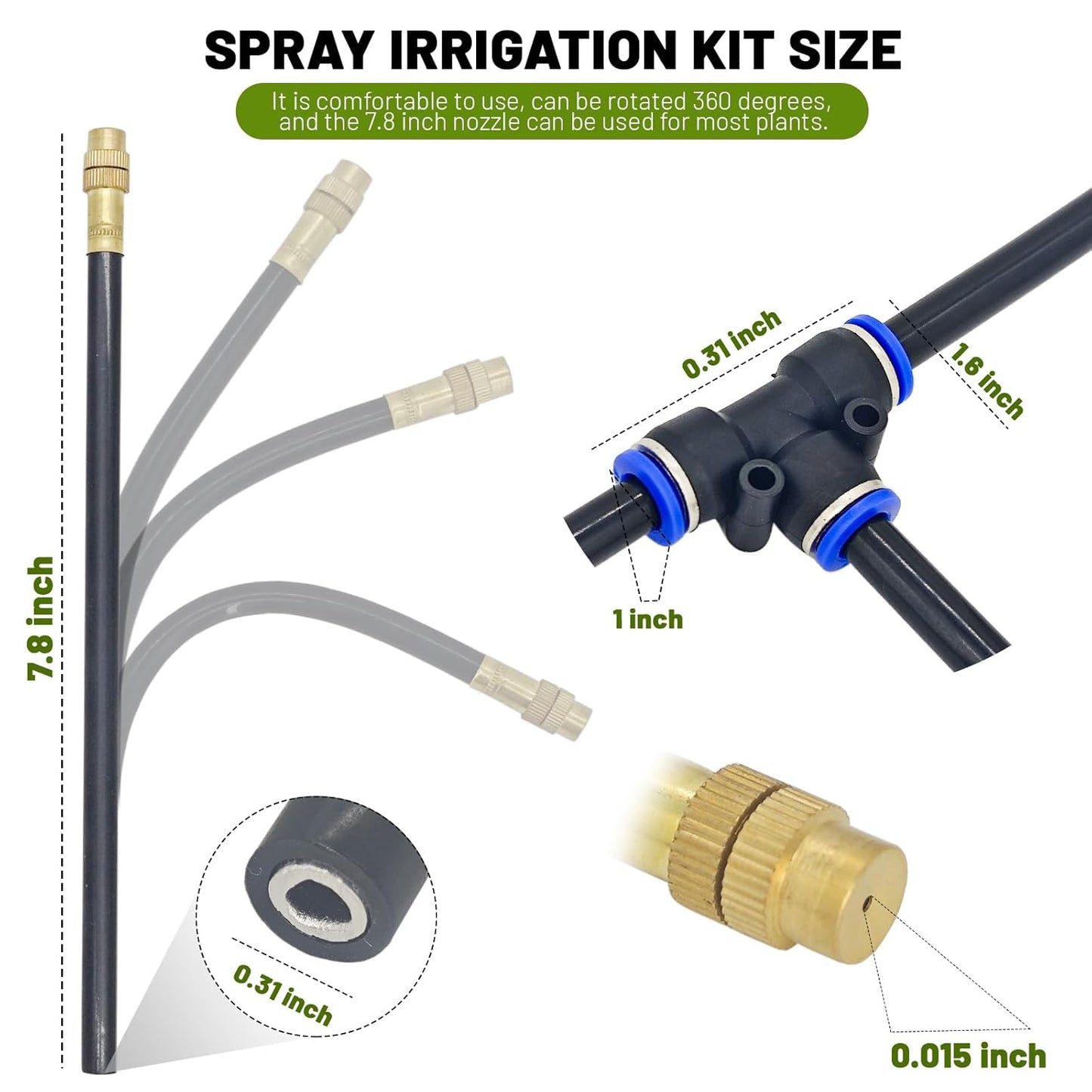 360° Adjustable Drip Irrigation System - 50FT Garden Watering System w