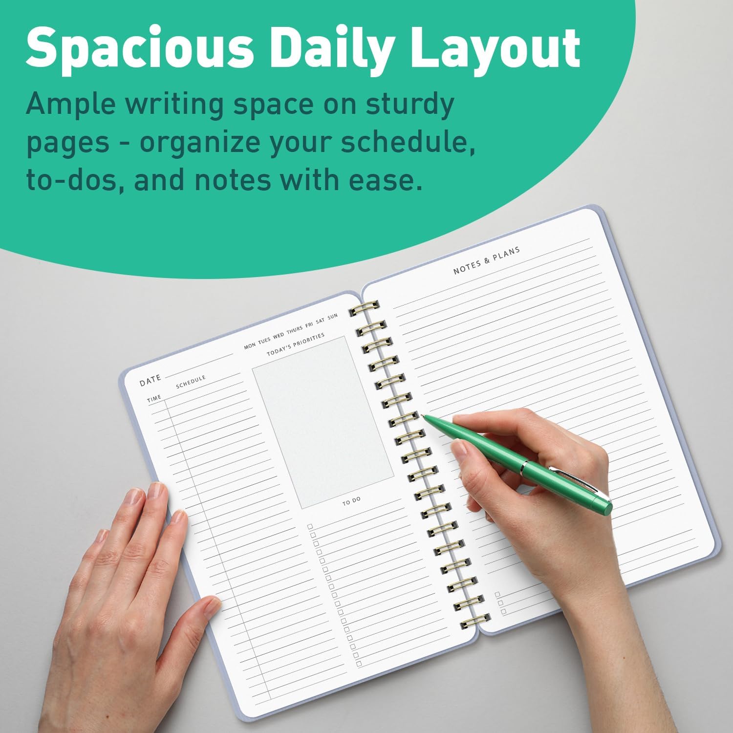 Sweetzer & Orange Daily Planner Notebook – Undated Two-Page Daily Layo