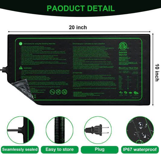 Upgrade Version 2PK Seedling Heat Mat with ETL Listed,Warm Hydroponic 
