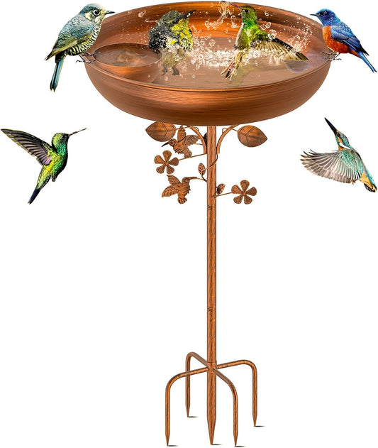 Metal Bird Bath for Outdoors Garden Birdbath Bowl, 39.6" Height Bird F