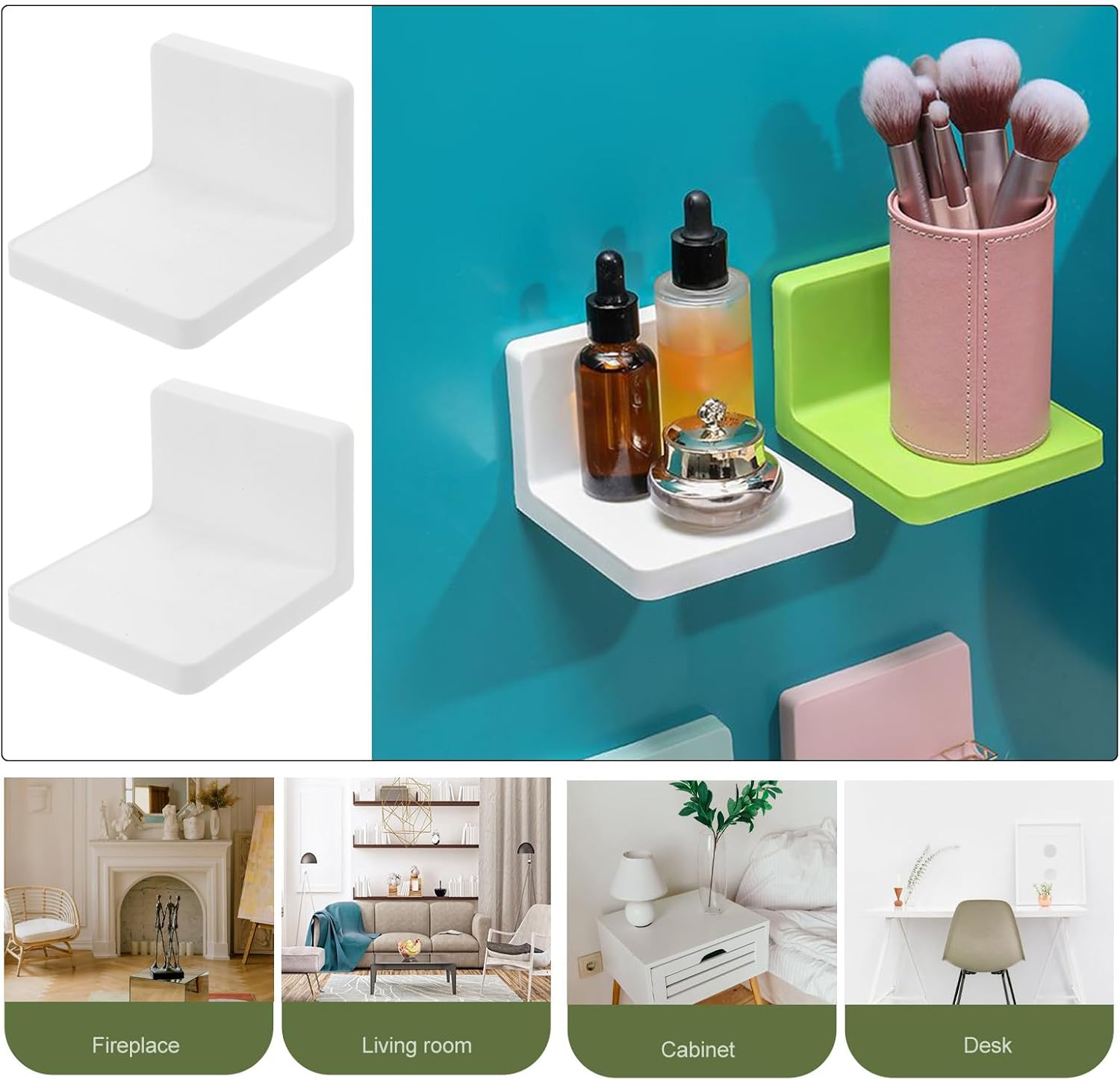 PRETYZOOM 3Pcs White Small Plant Shelf Wall-Mounted Flowerpot Storage 