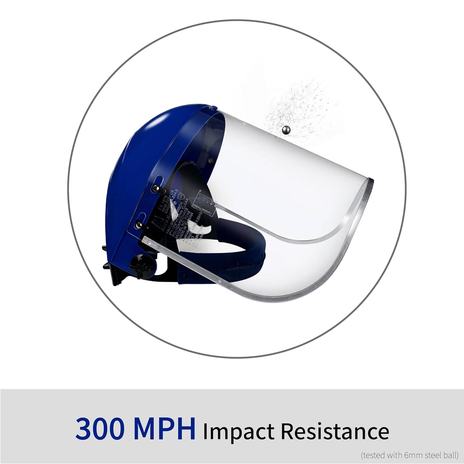 Blue Eagle Full Face Impact Resistant Safety Faceshield (B1BL+FC48) | 