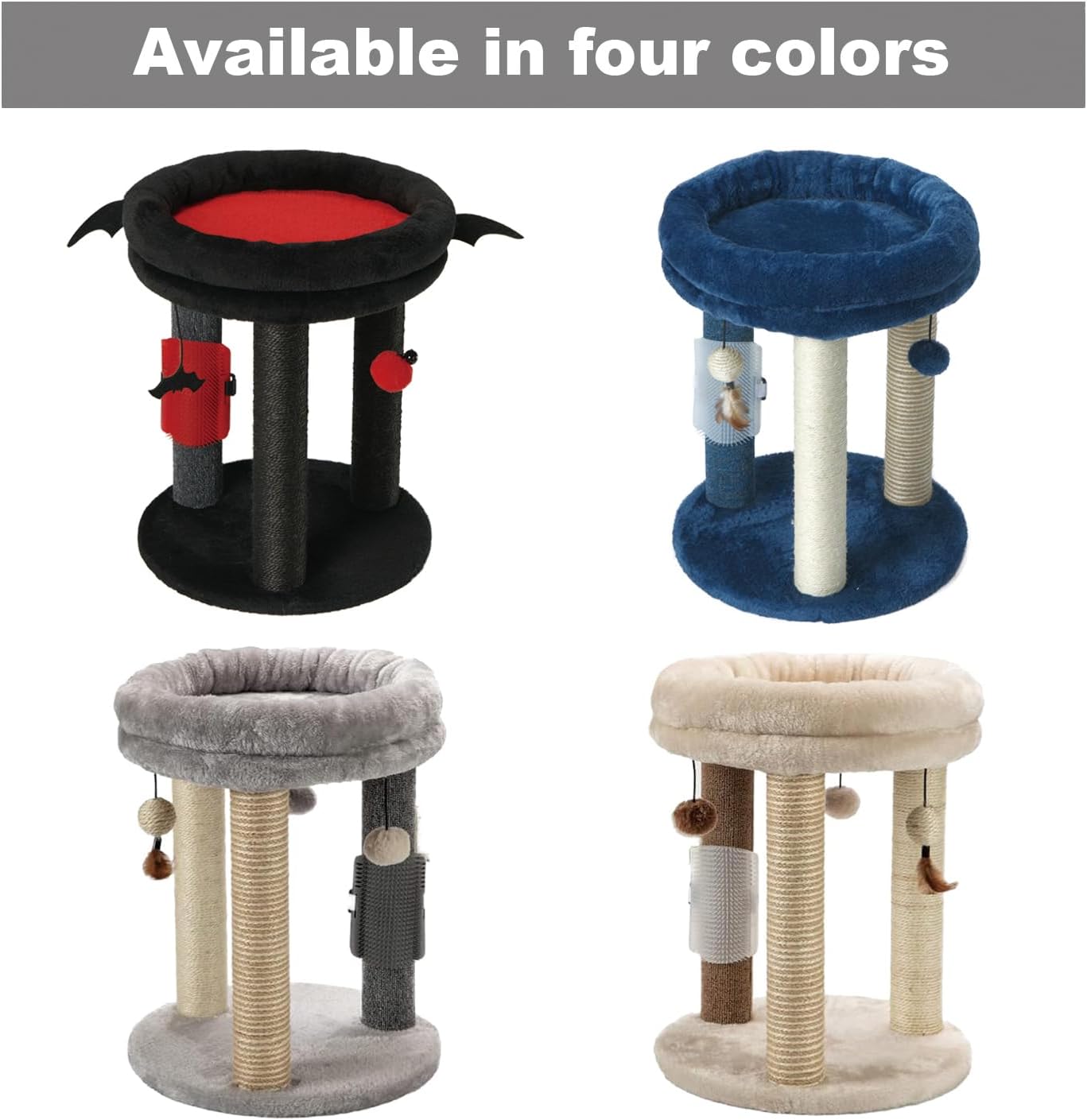 MECOOL 4in1 Small Cat Tree,Scratching Post with Tower Soft Bed, Sisal 